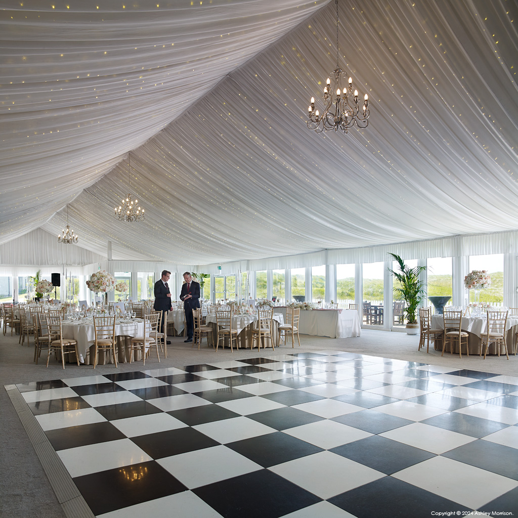 The dance floor inside the Marquee at the Trump International Golf Links & Hotel near the village of Doonbeg in the Irish County of Clare. 