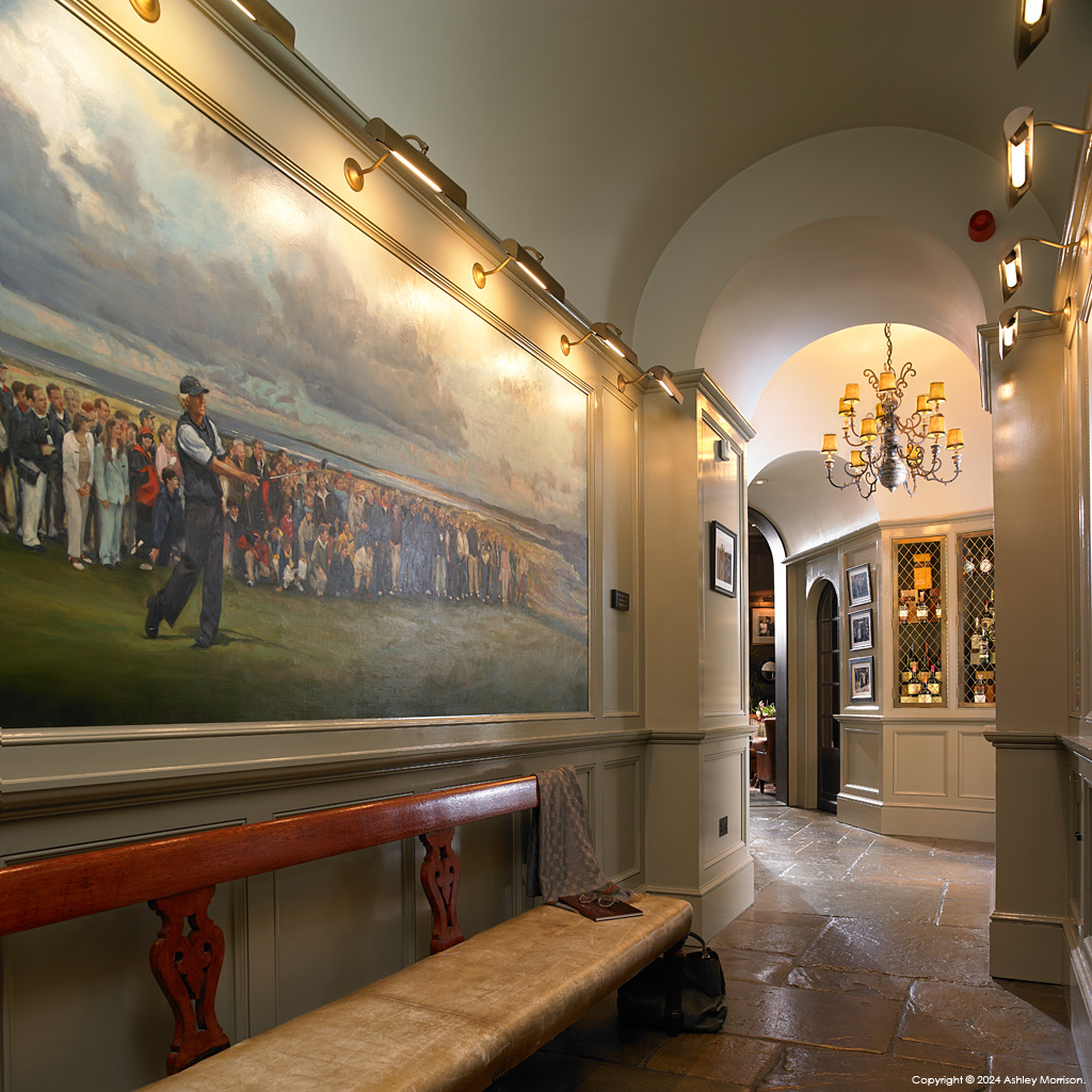 The entrance area to the Residents Bar at the Trump International Hotel near the village of Doonbeg in the Irish County of Clare.