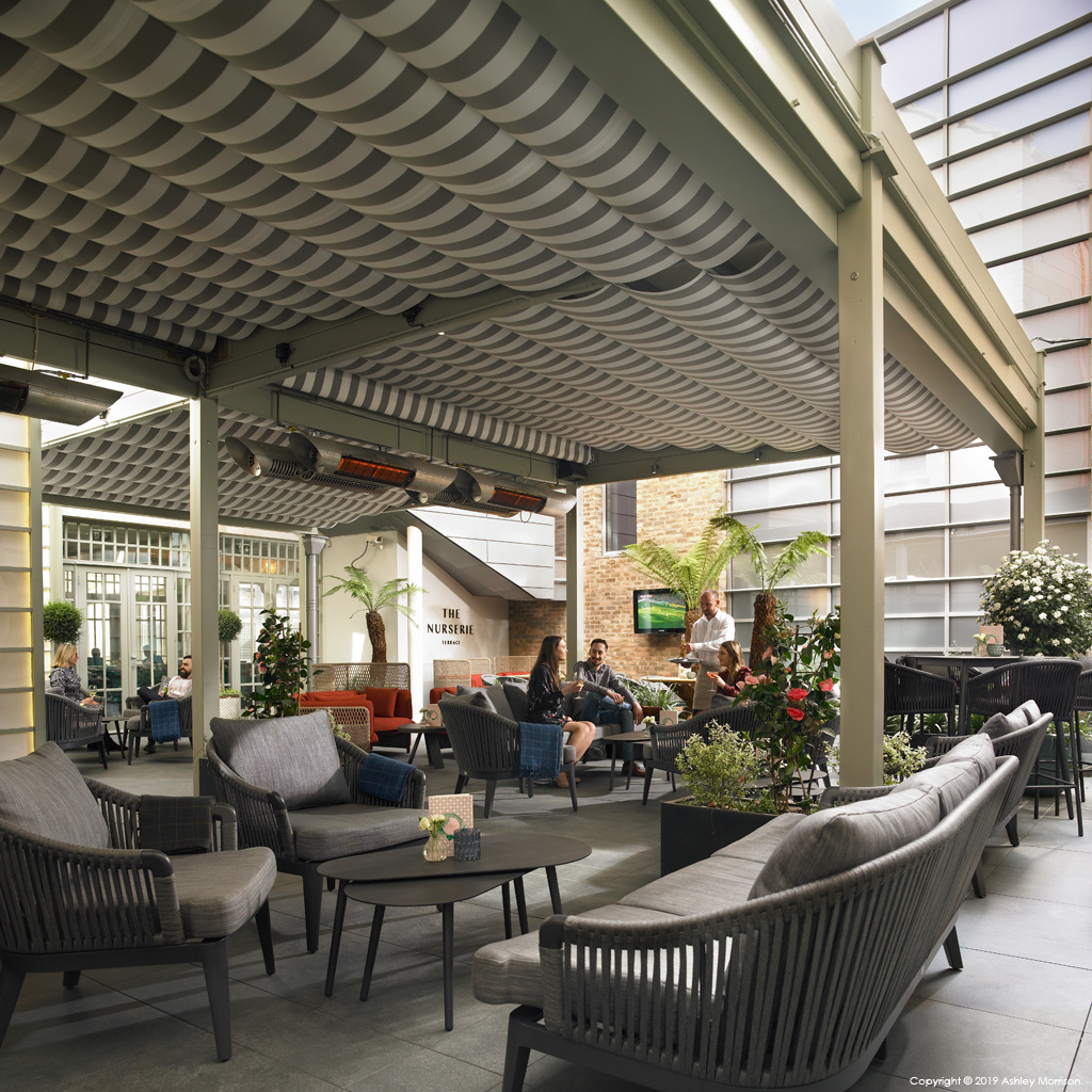 The Nurserie Terrace at the Dylan Hotel in Dublin.