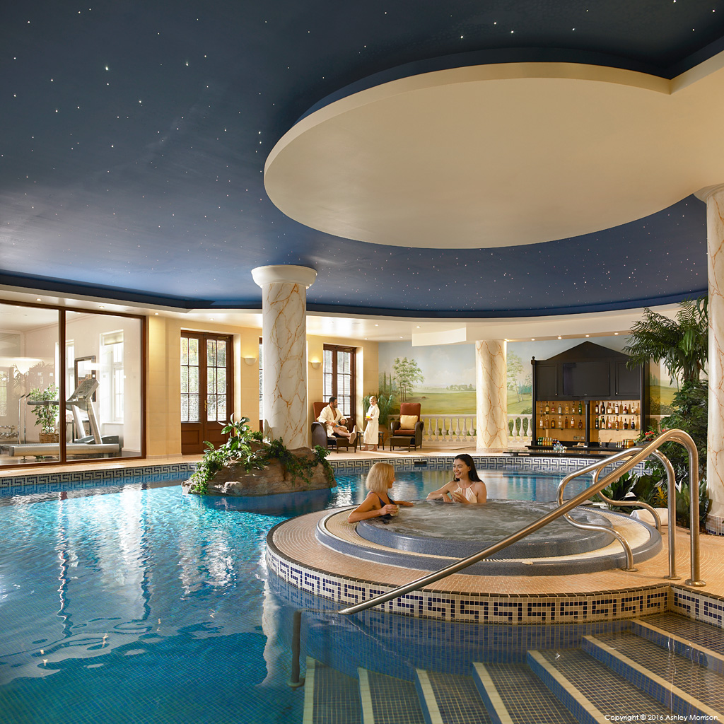 The swimming pool in Straffan House at The K Club in County Kildare.