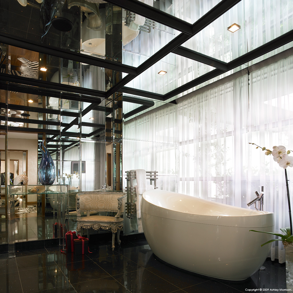 The bathroom in the Linda Evangelista suite at The g Hotel in Galway.
