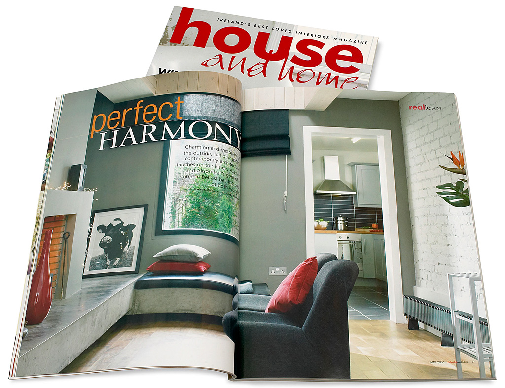 Pages 26 to 33 in the May 2006 issue of House and Home magazine featuring Alison and Alastair Hall's renovated terraced house in Belfast.