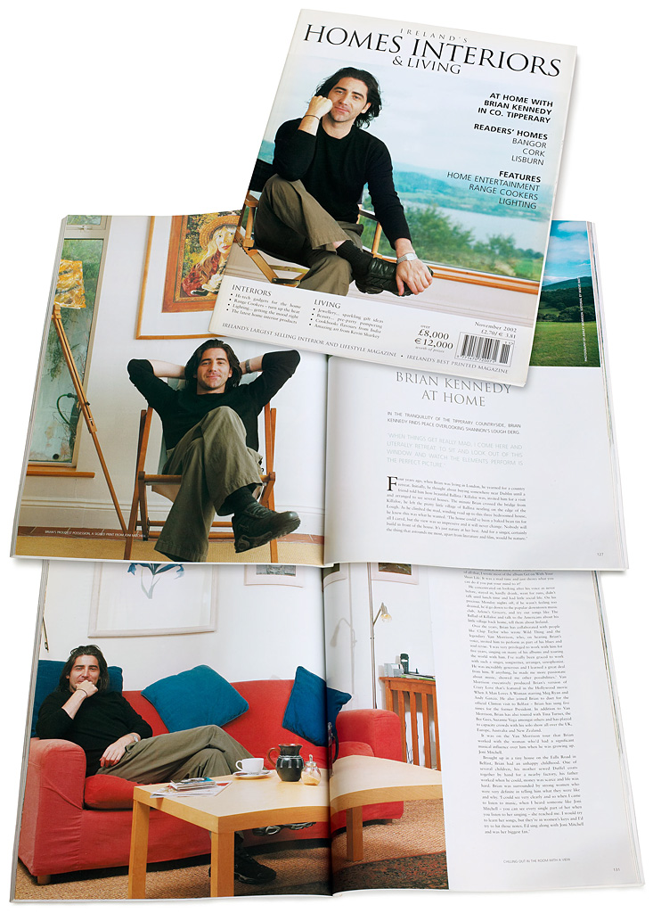 The cover plus pages 126 to 134 in the November 2002 issue of Ireland's Homes Interiors & Living