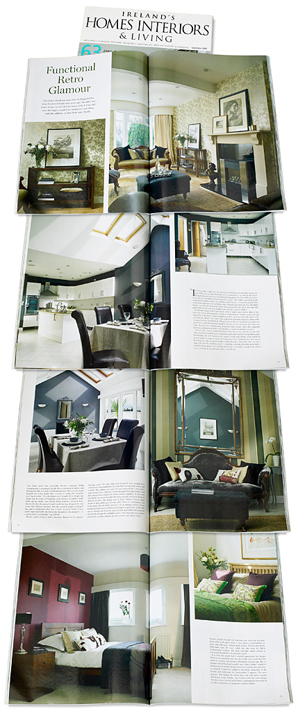 Pages 88 to 94 in the September 2009 issue of Ireland's Homes Interiors & Living magazine featuring Larissa Watson and David Swann's 1960s semi detached house in Belfast.