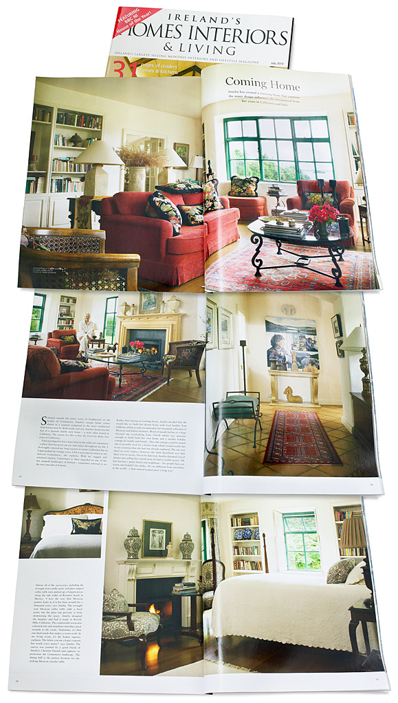 Pages 90 to 102 in the July 2010 issue of Ireland's Homes Interiors & Living magazine - featuring Amelia Joyce's cottage near Oughterard in County Galway.