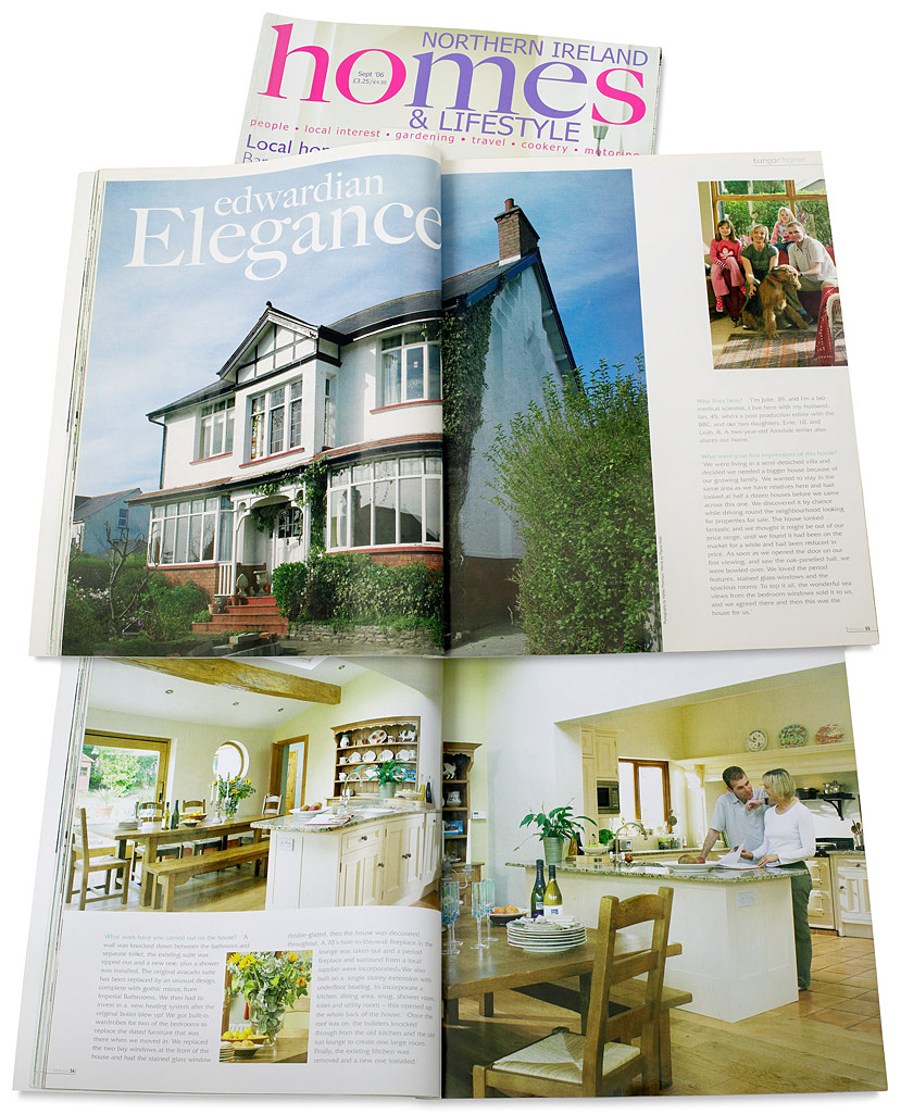 Pages 66 to 72 in the September 2006 issue of Northern Ireland Homes & Lifestyle magazine featuring Julie and Ian Williamson's Edwardian house in the County Down town of Bangor.