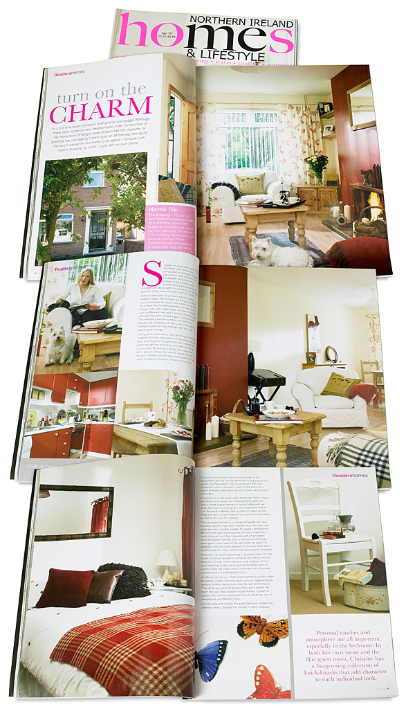 Pages 42 to 48 in the April 2007 issue of Northern Ireland Homes& Lifestyle magazine featuring Christine Woodhead's modern semi in the County Down town of Bangor.