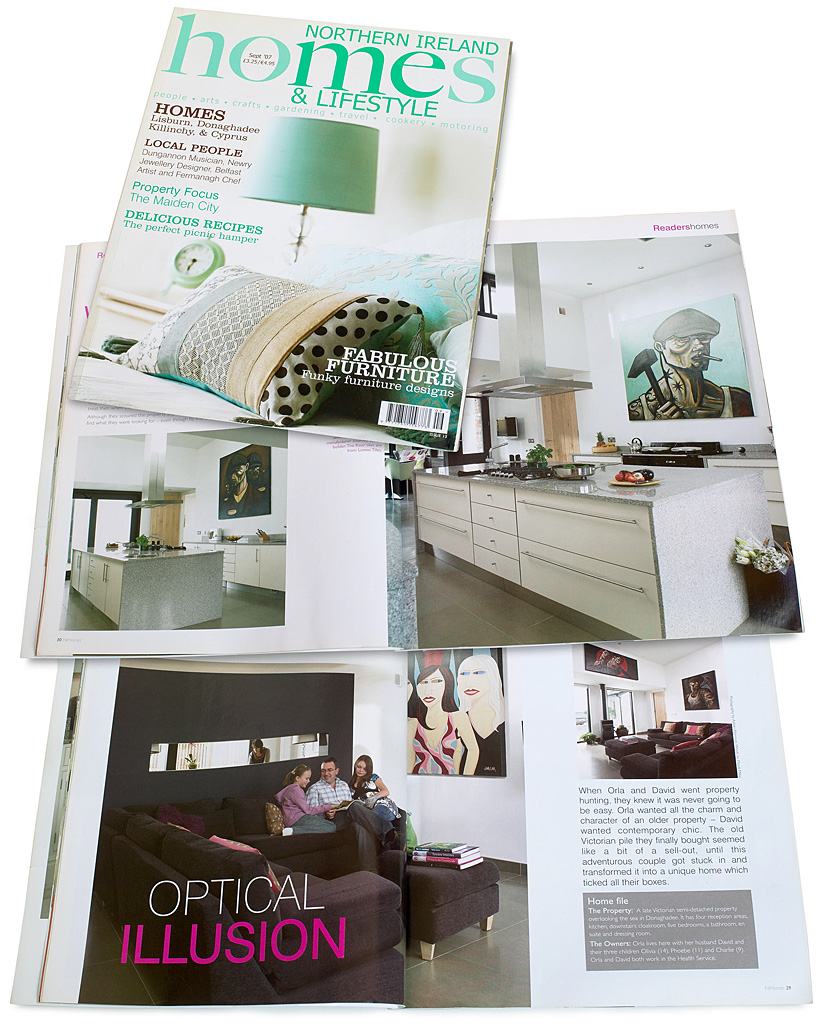 The cover plus pages 28 to 36 in the September 2007 issue of Northern Ireland Homes & Lifestyle magazine featuring Orla and David Edgar's Victorian semi-detached house in the County Down town of Donaghadee.