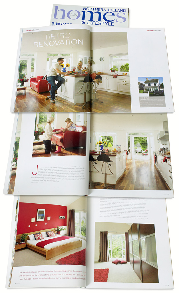 Pages 26 to 33 in the February 2008 issue of Northern Ireland Homes & Lifestyle magazine featuring Helen and Jim Braden's 1930s three-bed house on the outskirts of Belfast.