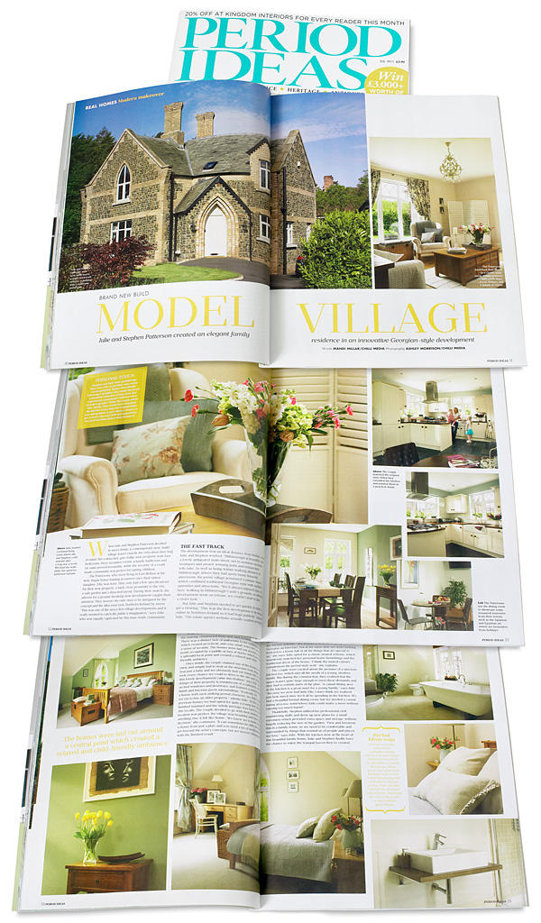 Pages 30 to 35 in the July 2015 issue of Period Ideas magazine - featuring  Julie & Stephen Patterson's new-build outside the village of Hillsborough in County Down.