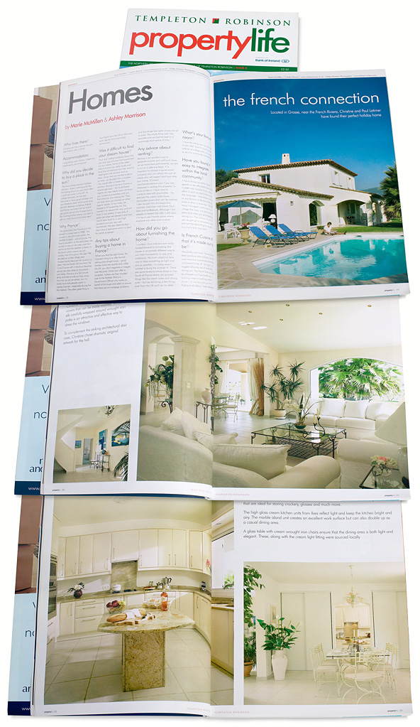 Pages 18 to 27 in issue 8 of Templeton Robinson's Property Life magazine featuring Irina & David Lister's French Riviera villa in Grasse.