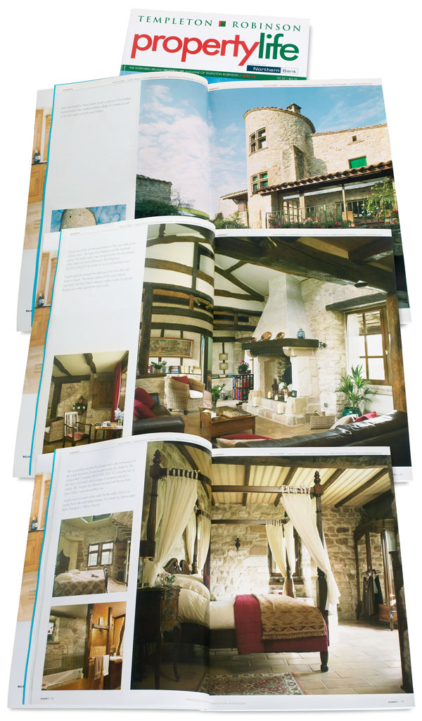 Pages 8 to 19 in issue 13 of Property Life magazine featuring Angela and John Goodwin's Tower House in the Tarn region of France.