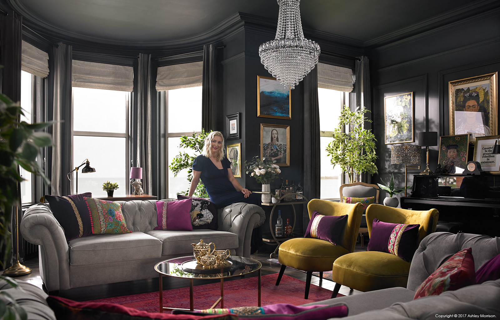 Peggy Bell in the sitting room of her townhouse which overlooks Ballyholme Bay in the County Down seaside town of Bangor.