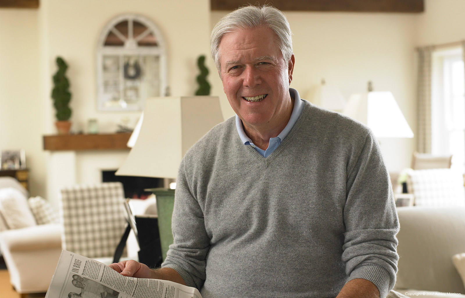 Rob Bluestone in his Irish style schoolhouse near Carrigart in County Donegal.