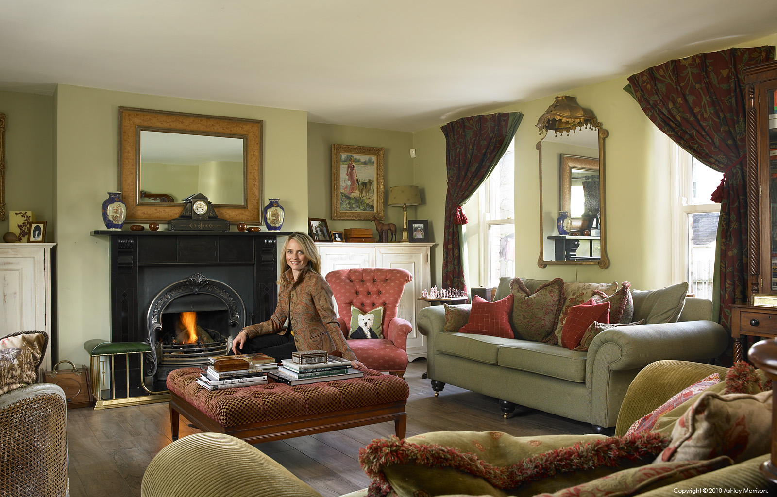 Danielle Cleland Bogle in the sitting room of her converted stable block near Killyleagh in County Down by Ashley Morrison.