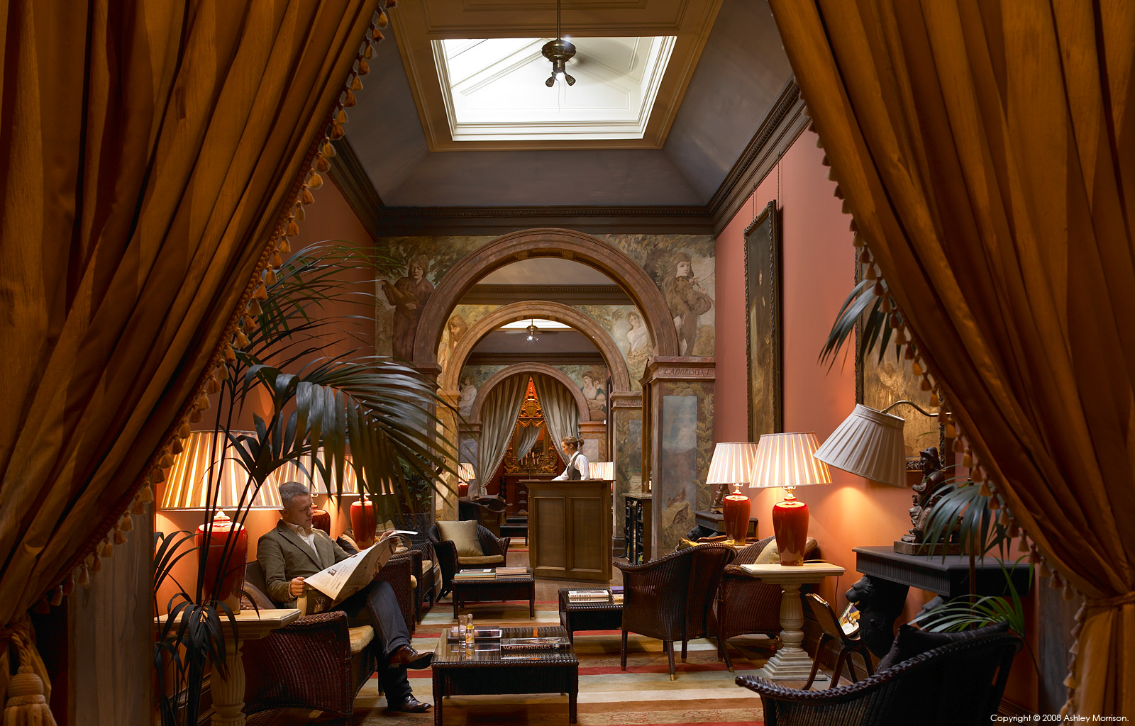 Stuart McNamara & Leah Abusow in the Long Gallery at Castle Leslie in County Monaghan by Ashley Morrison.