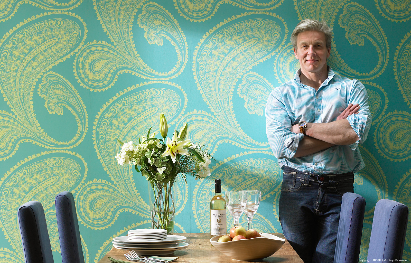 Charles Drumgoold in his three story waterfront terraced which over looks the town of Bangor in County Down by Ashley Morrison.