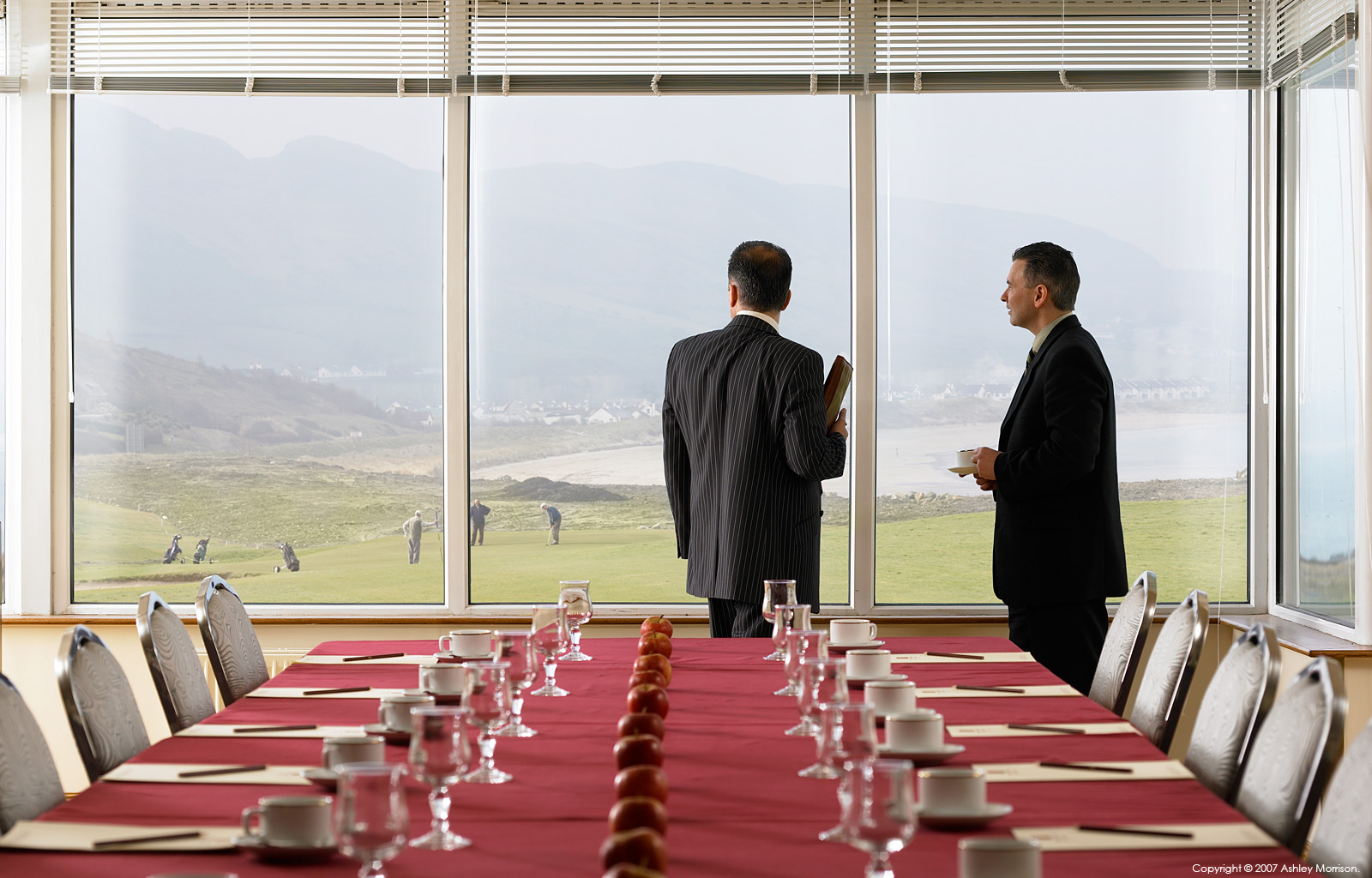 Looking out over the golf course from the conference room in the Inishowen Gateway Hotel in Donegal by Ashley Morrison.