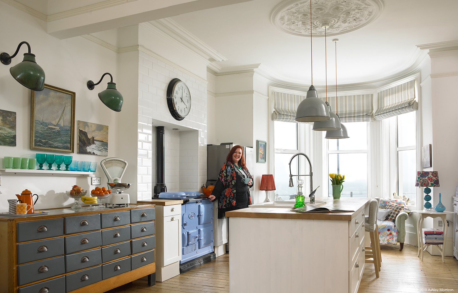 Keri Johnson in the kitchen of her townhouse which overlooks Ballyholme