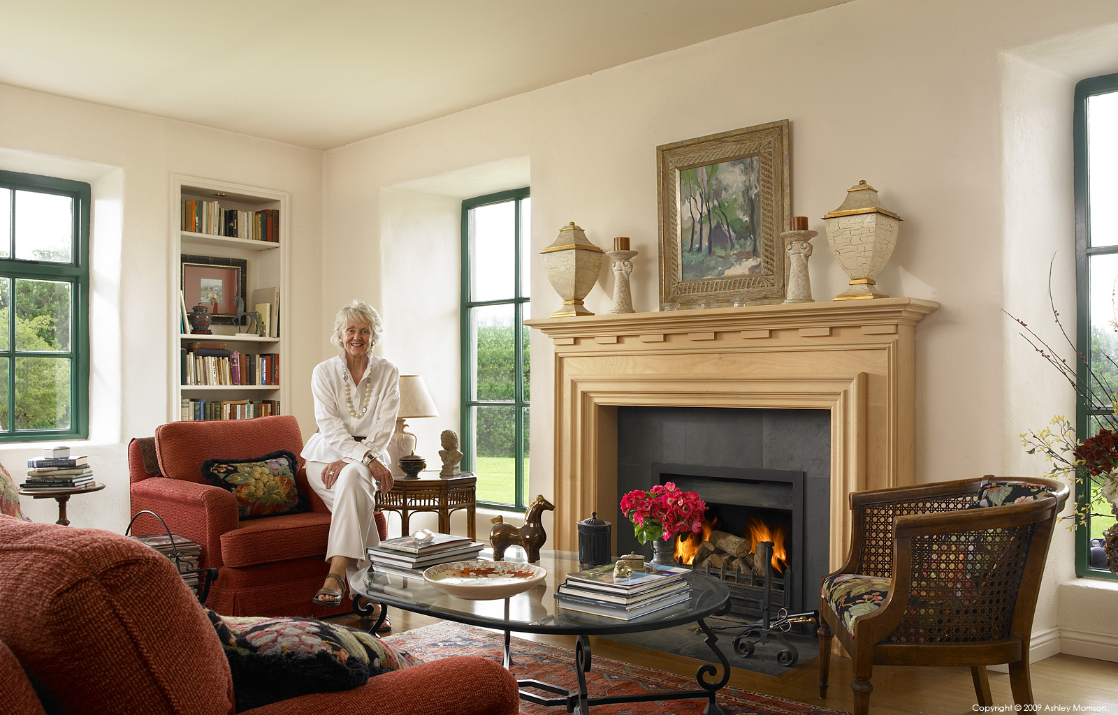 Amelia Joyce in the living room of her cottage near Oughterard in County Galway.