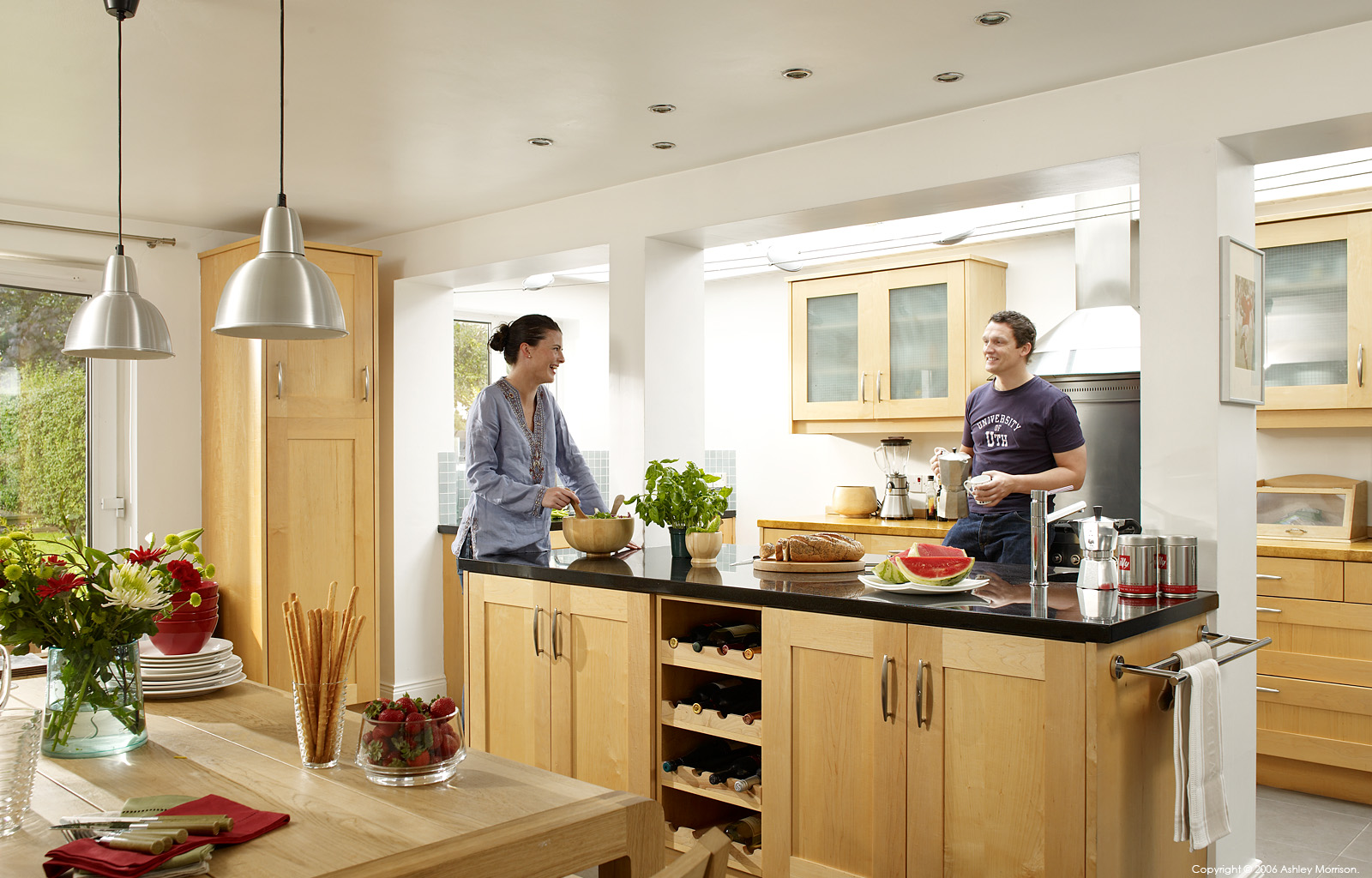 Joanne and David Kirkpatrick in the kitchen of their Edwardian house in Belfast.