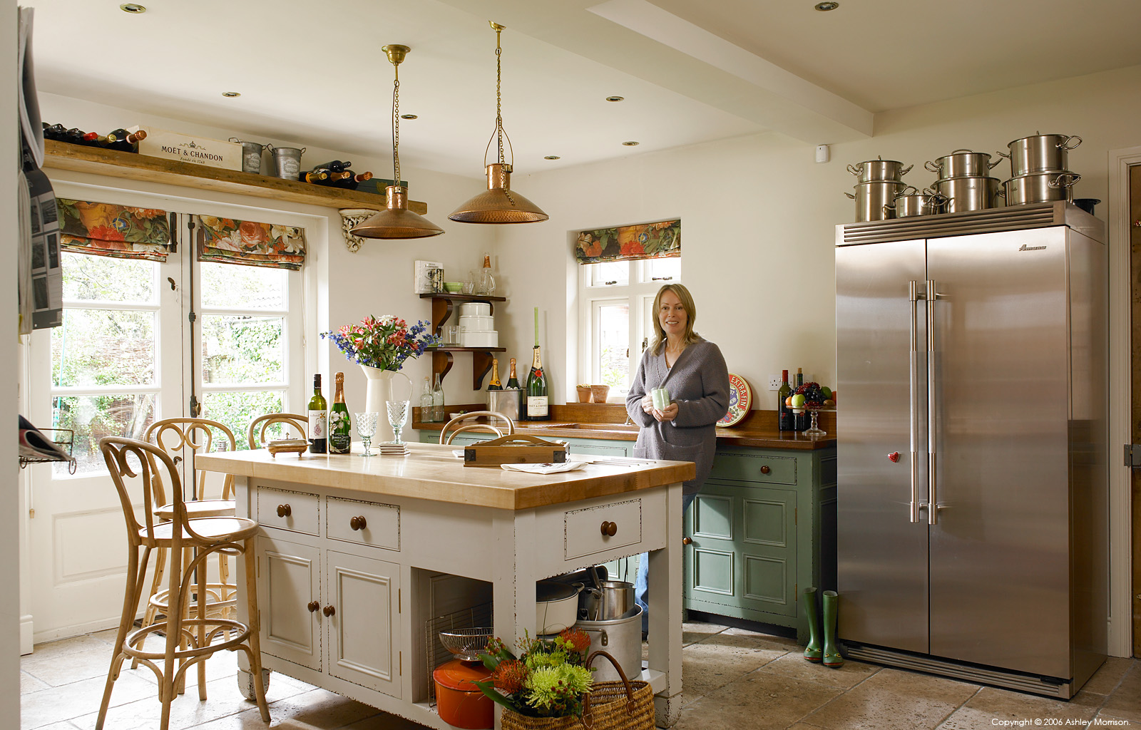 Diane Rice in kitchen area of her Edwardian detached house in Belfast.