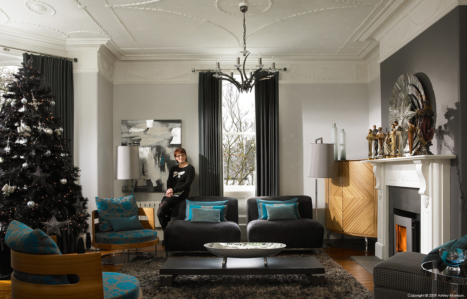 Paula Strain in the sitting room of her Newry home in County Down at Christmas time by Ashley Morrison.