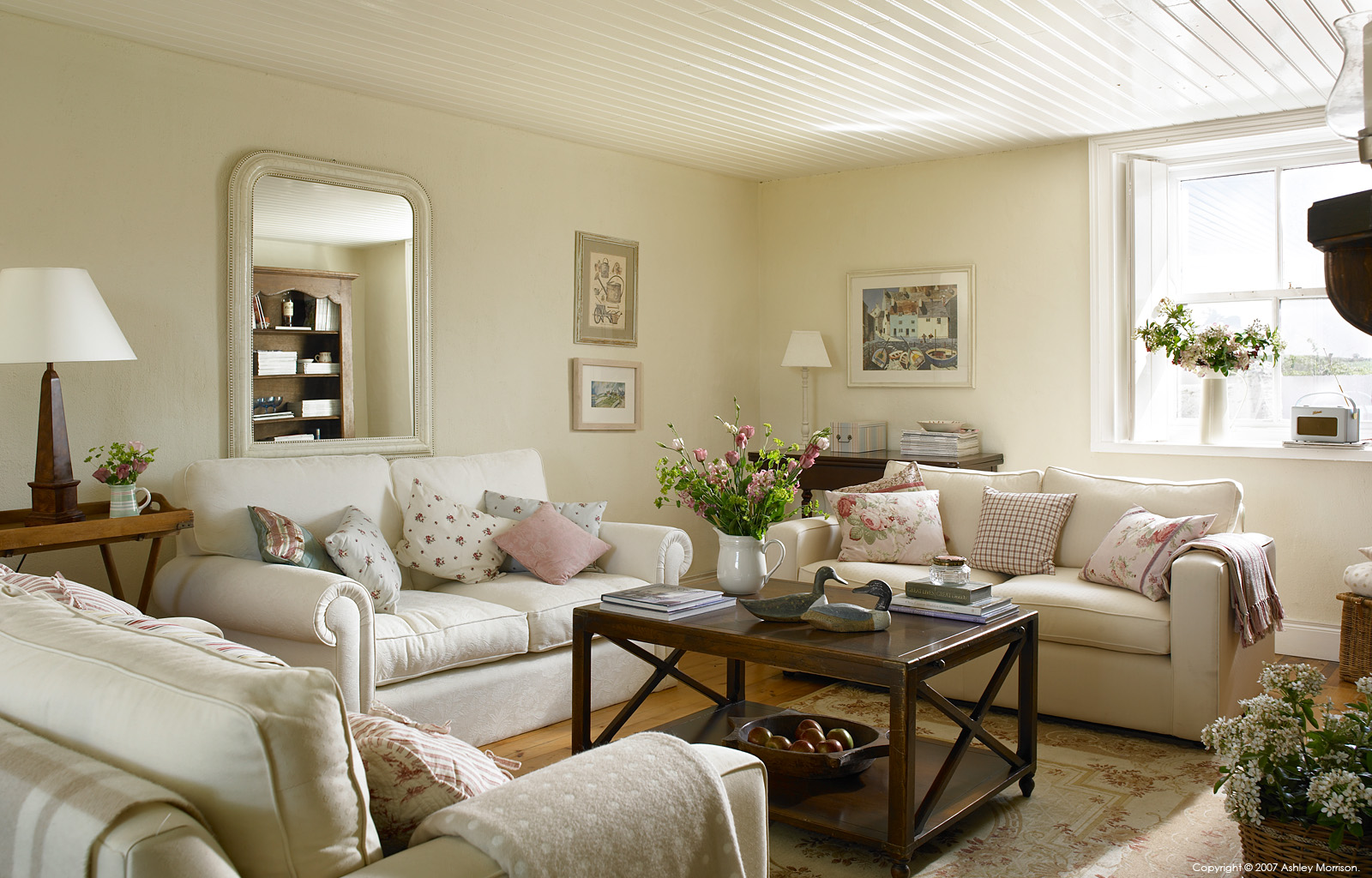 The sitting room in a thatched cottage located near Portaferry in County Down.