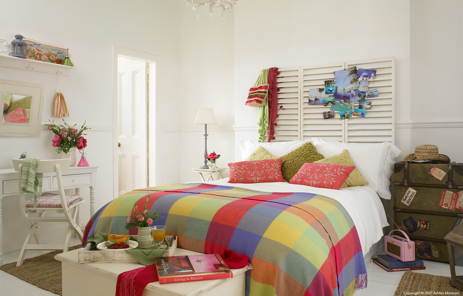 Colourful, bright and ziggy bedroom - which was produced for an Editorial makeover feature by Ashley Morrison.