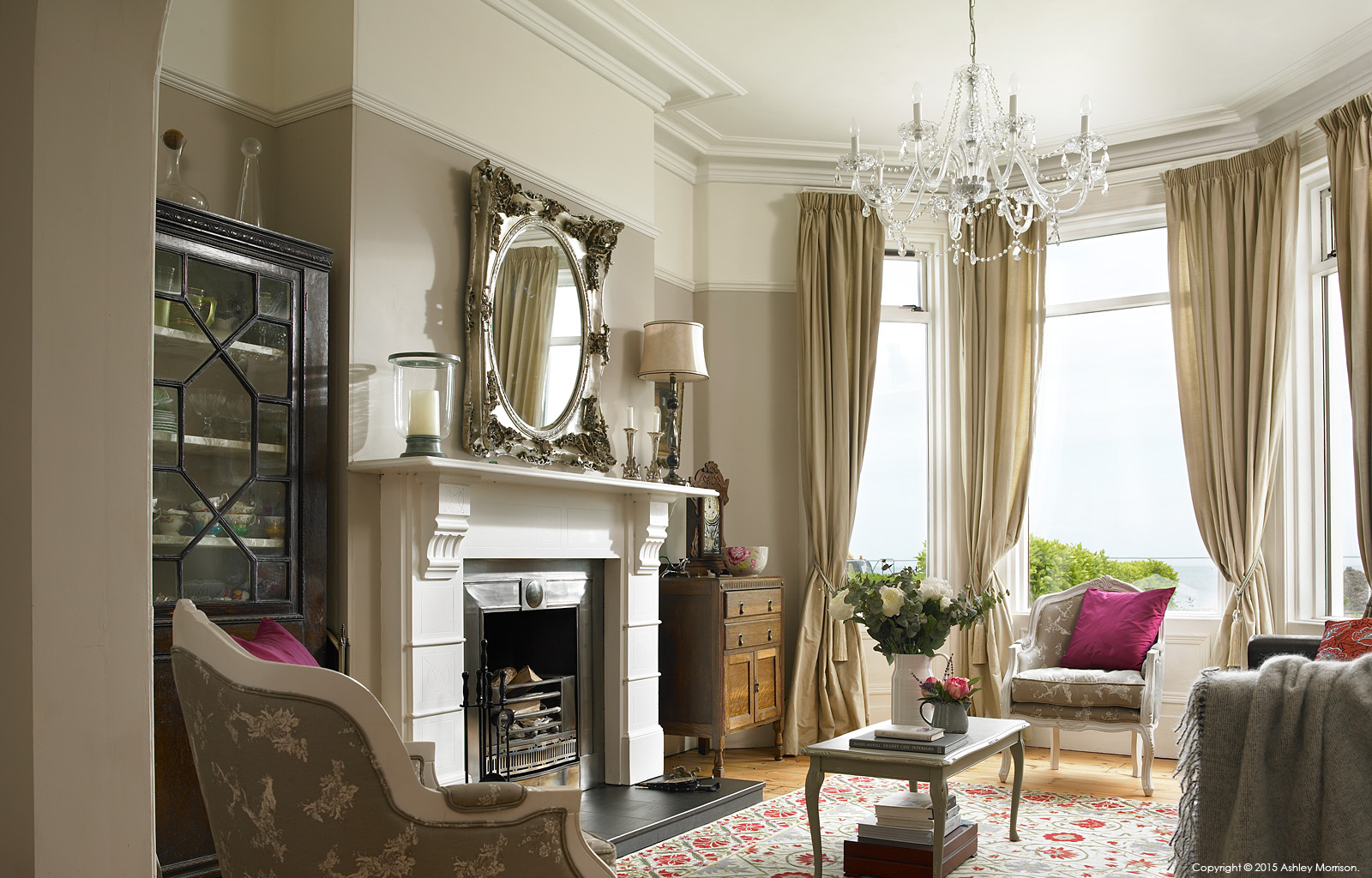 The downstairs sitting room in Eleanor & Stephen Blayney's mid terrace called 'Marathon' in the County Down coastal town of Donaghadee.