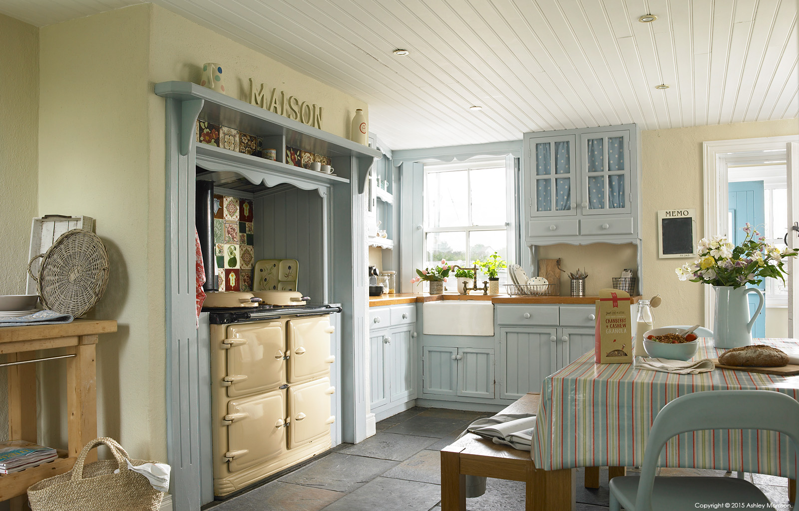The kitchen in Jill and David Crawford's thatched cottage near the town of Portaferry in County Down.