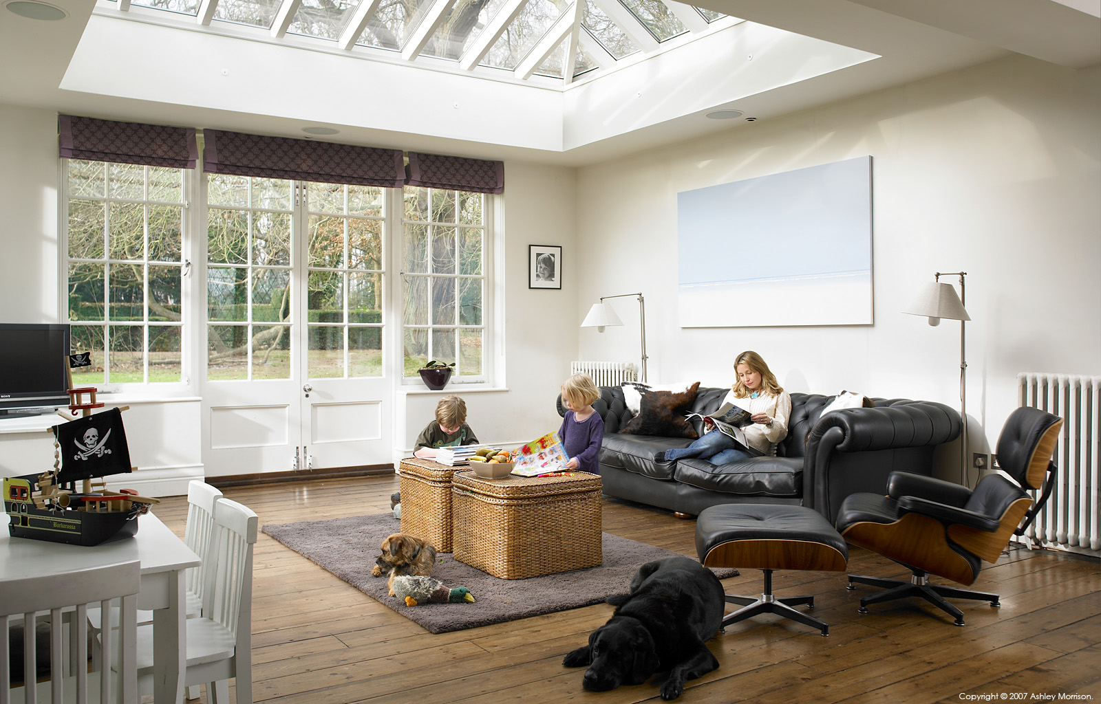 Coral Garlick and her two childern in their Edwardian mansion located near Godalming in Surrey by Ashley Morrison.