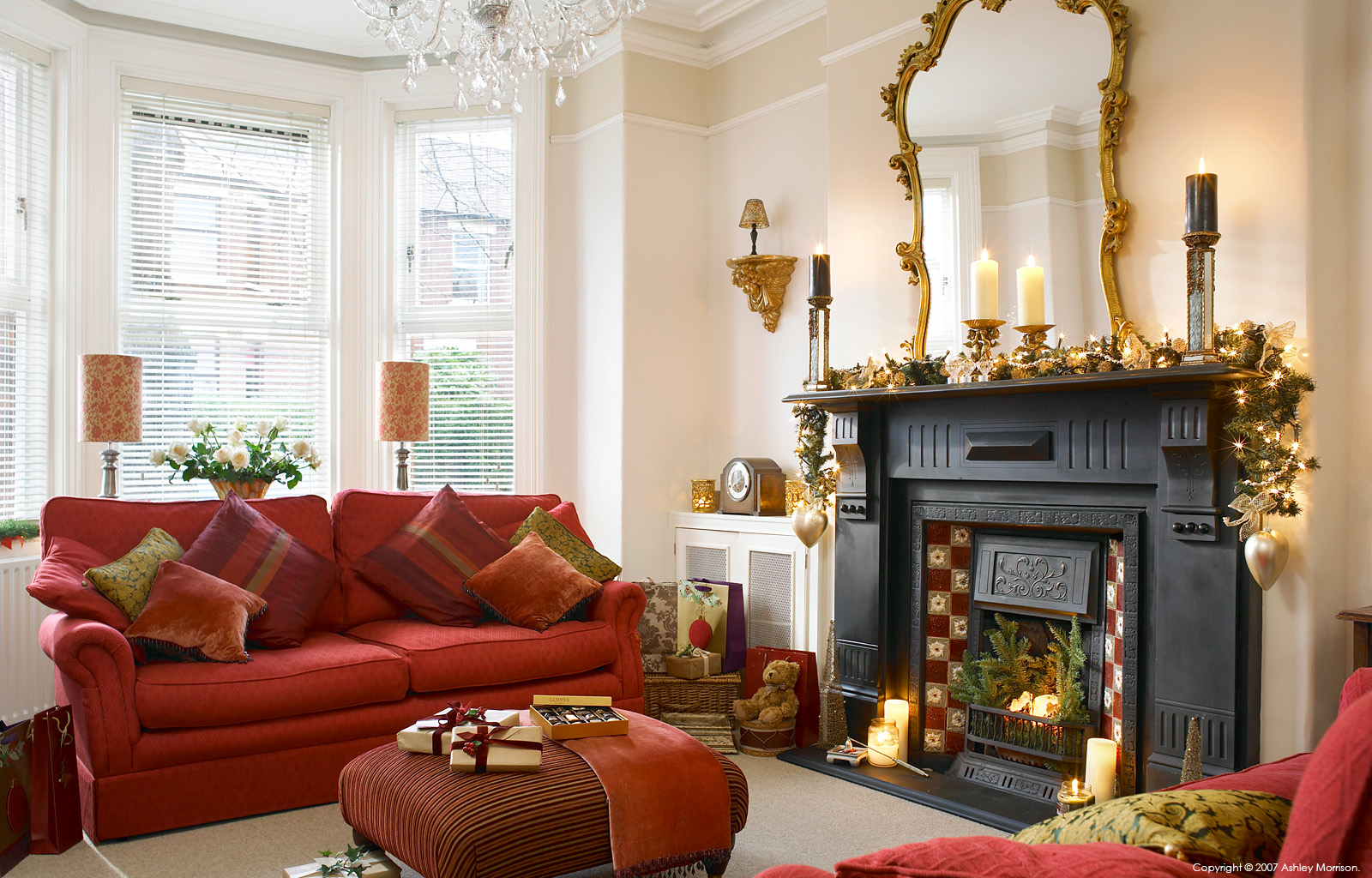 The sitting room in Michelle Jackson's townhouse in Belfast at Christmas.