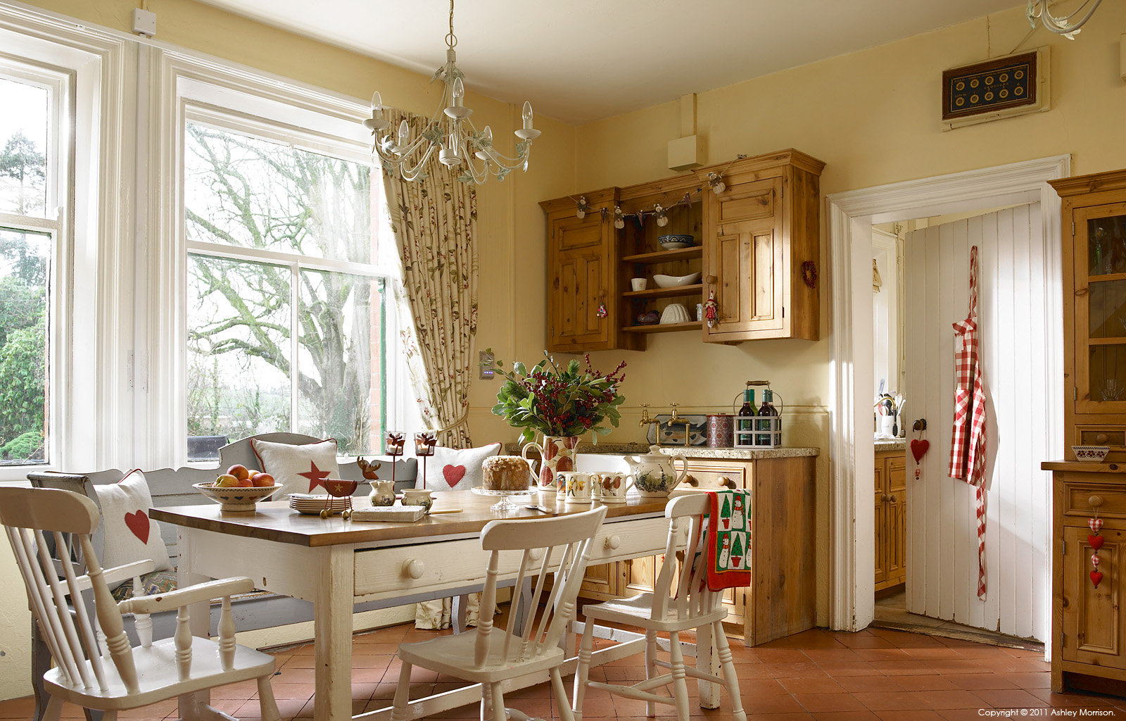 The kitchen table in Emma & Jason Johnston's Edwardian detached house near Banbridge in County Down.