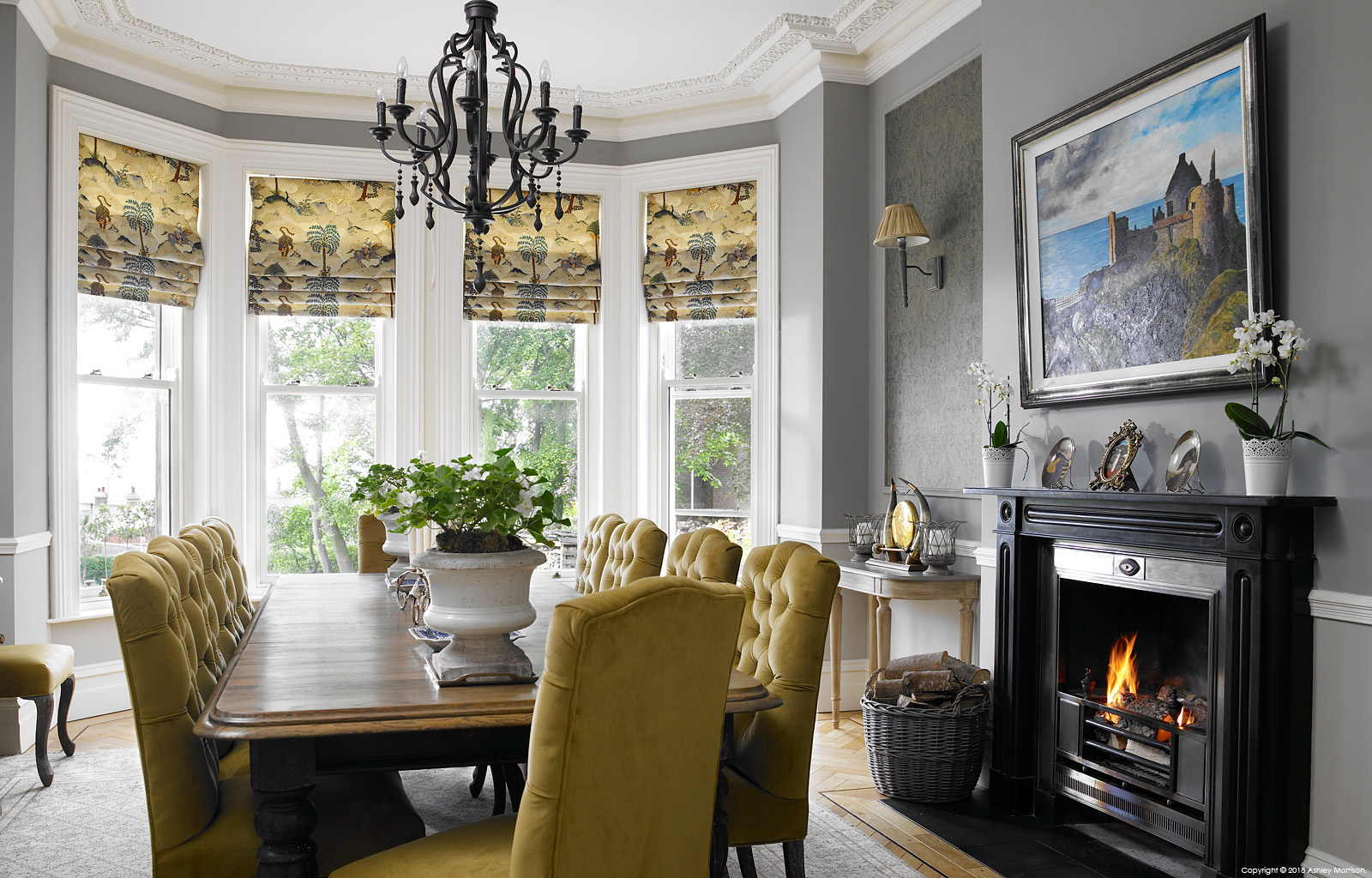 The dining room in Jacqui and Peter Kirk's Victorian rectory in the County Down town of Bangor.
