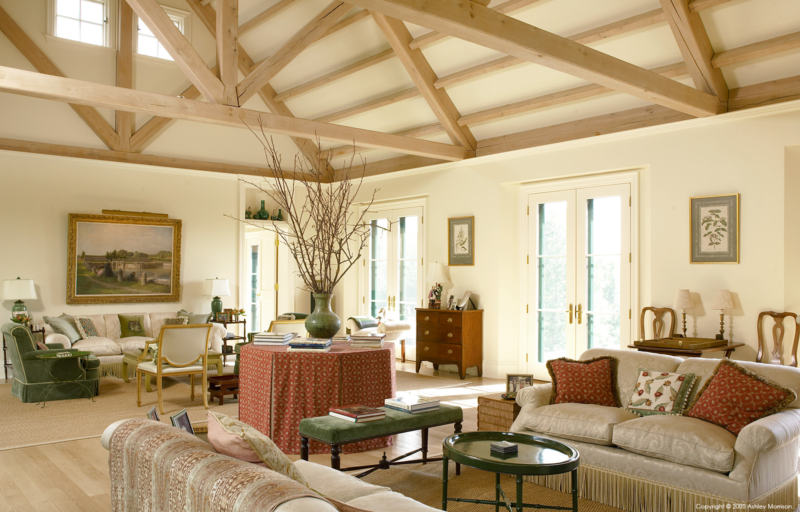 The sitting room in Barbara and Mark Leswing's Hidden Valley Farm in Vermont.