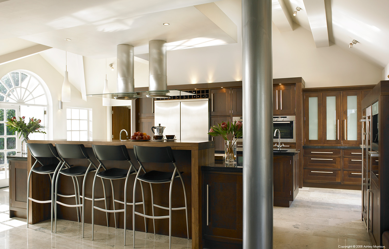 Handmade Walnut kitchen by Robinson Interiors in Salvo Liberante's house near Drumbo in County Antrim.