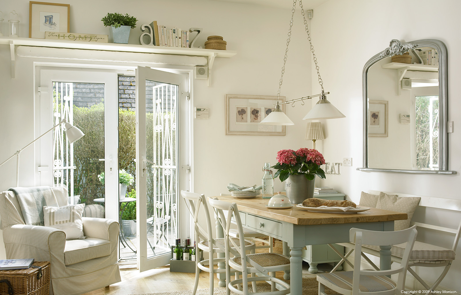 The kitchen dining area in Marie and Alan McMillen's 1920s cottage style bungalow near Holywood in County Down.