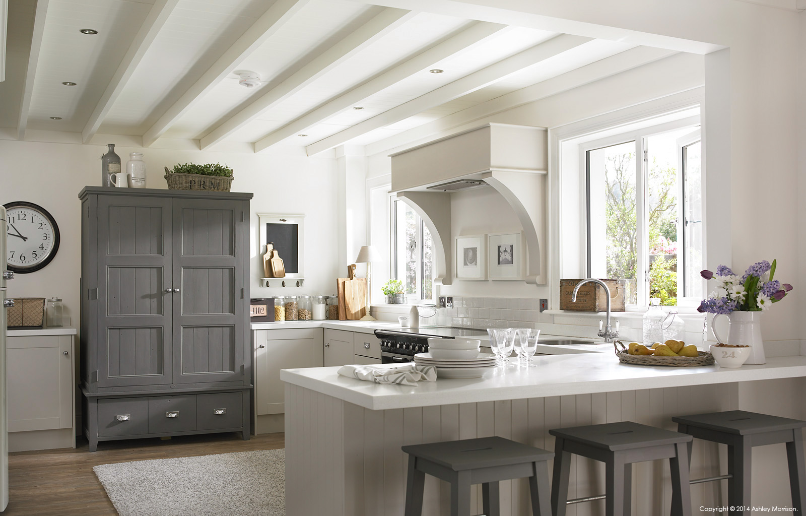The kitchen in Marie & Alan McMillen's renovated 1960's Belfast home by Ashley Morrison.