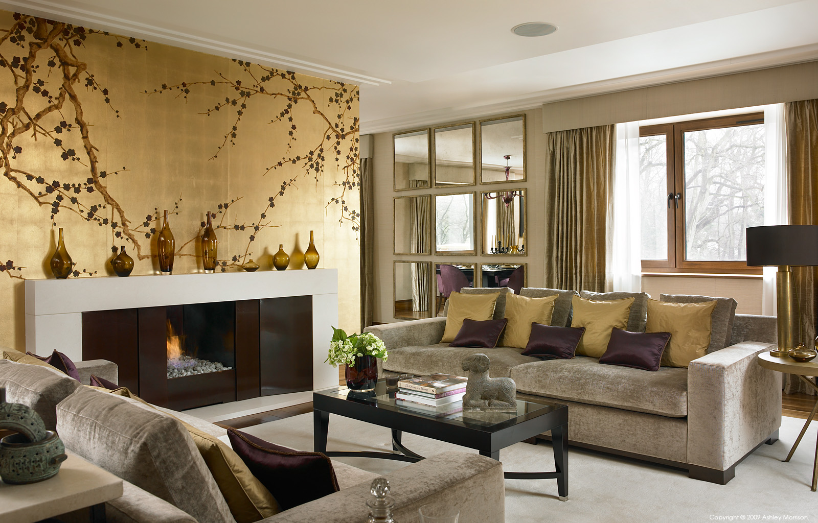 The sitting room in Lisa and Julian Moisevitch's modern apartment in the Bishops Avenue area of London.