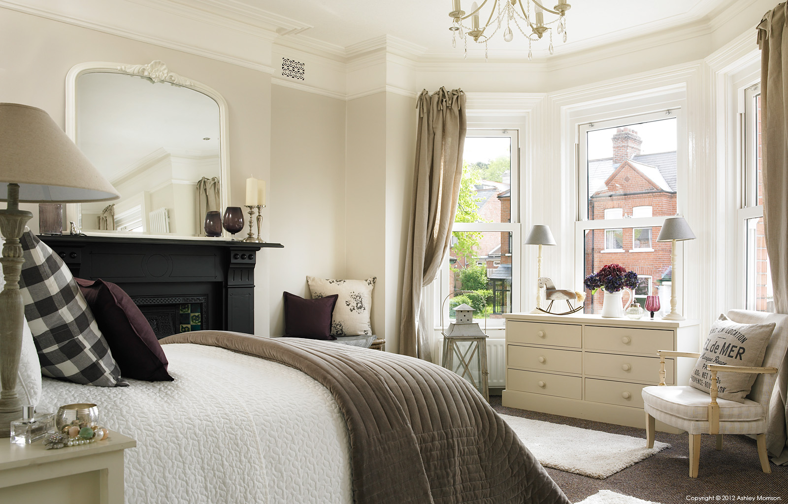 Bedroom in a three storey semi-detached villa in Belfast by Marie McMillen and Ashley Morrison.