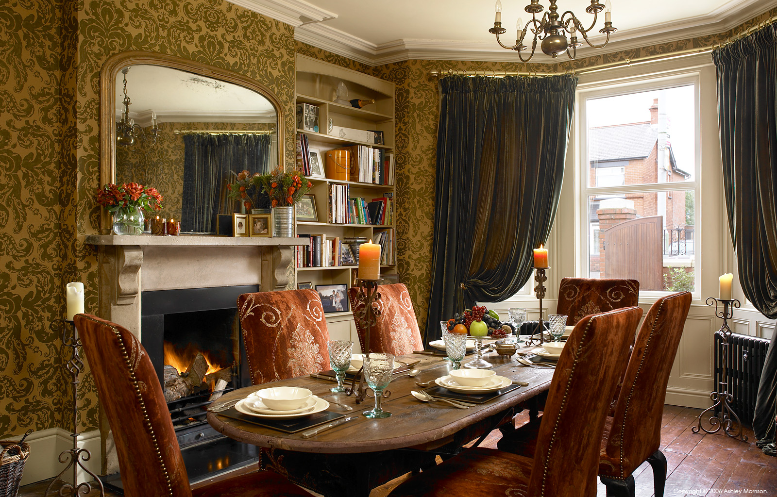 The dining room in Diane & Kieran Rice's Edwardian detached house in Belfast.