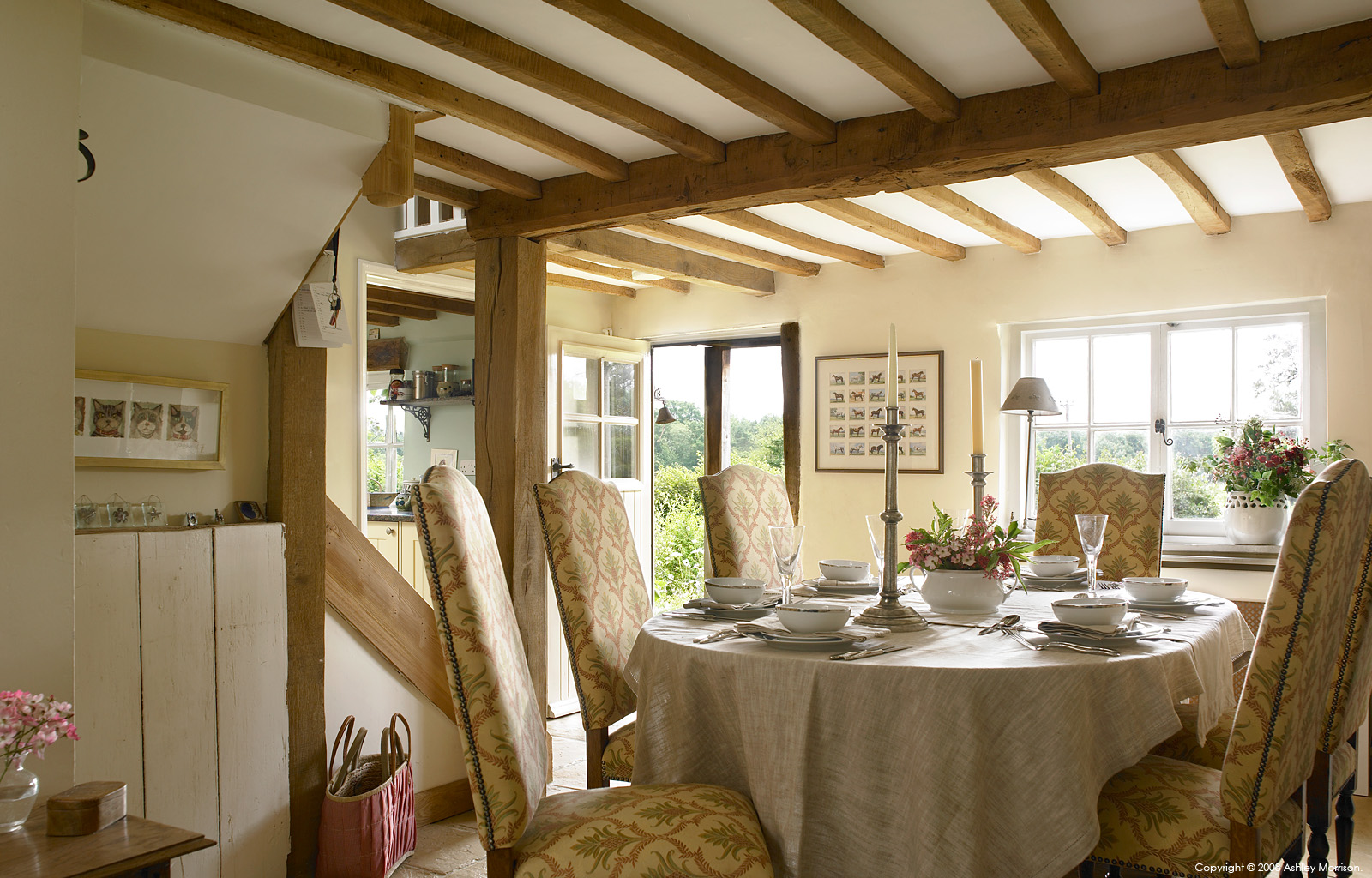 The dining room in Tracey & Andy Rosser's cottage near Checkendon in Oxfordshire.