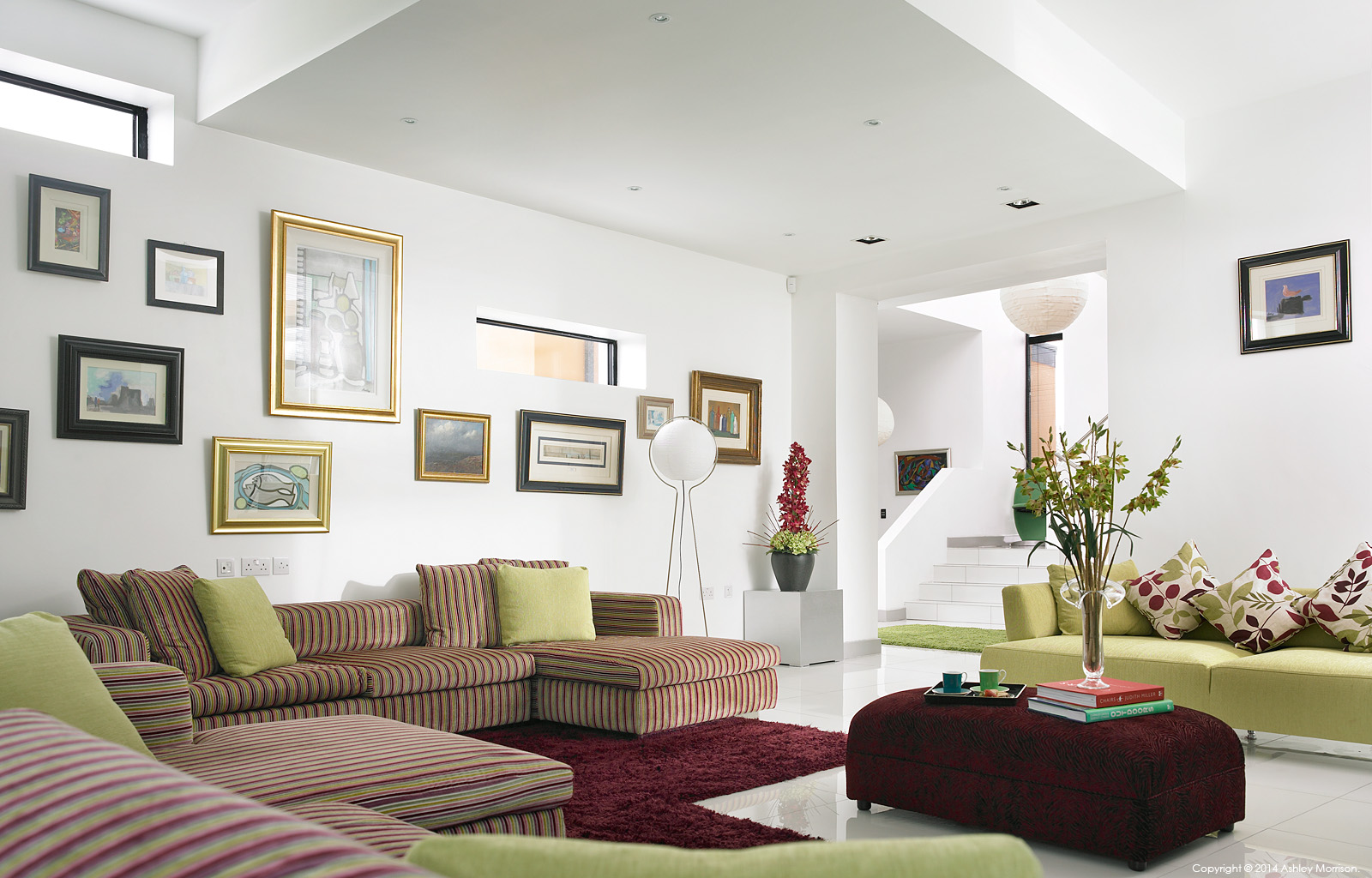 The sitting room in Fiona and Brian Shiells' architectural new build near Dungannon in County Tyrone.