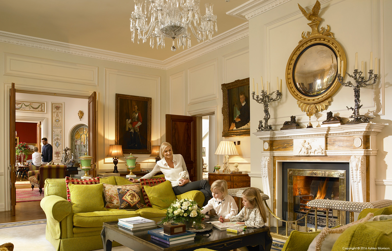 The sitting room in Straffan House at The K Club in County Kildare.