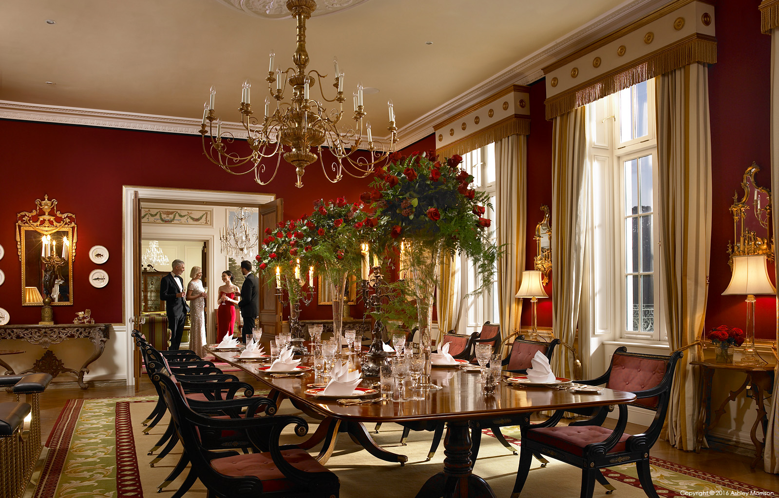 The dining room in Straffan House at The K Club in County Kildare.