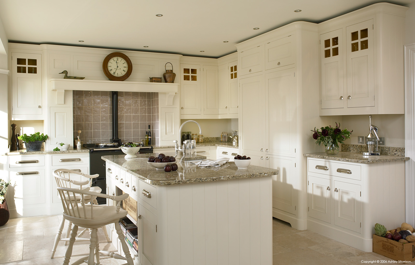 A Mark Wilkinson's 'National Trust' kitchen by Teuton & Company in a house near Hillsborough in County Down by Ashley Morrison.