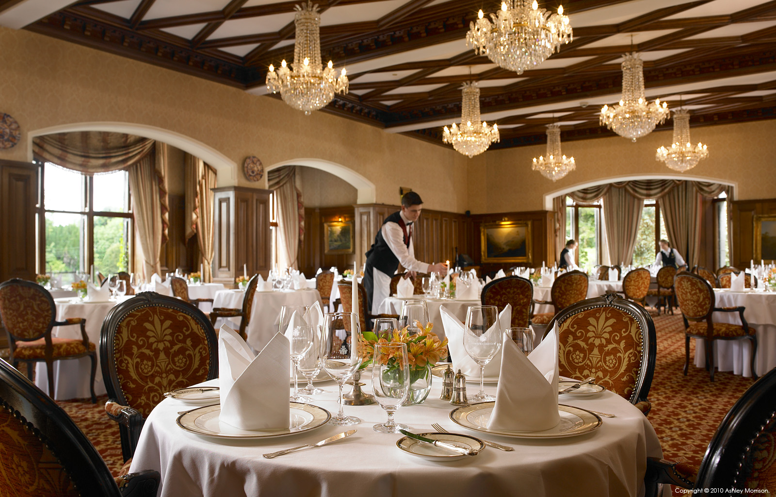 George V dining room at Ashford Castle in Cong, Co Mayo by Ashley Morrison.