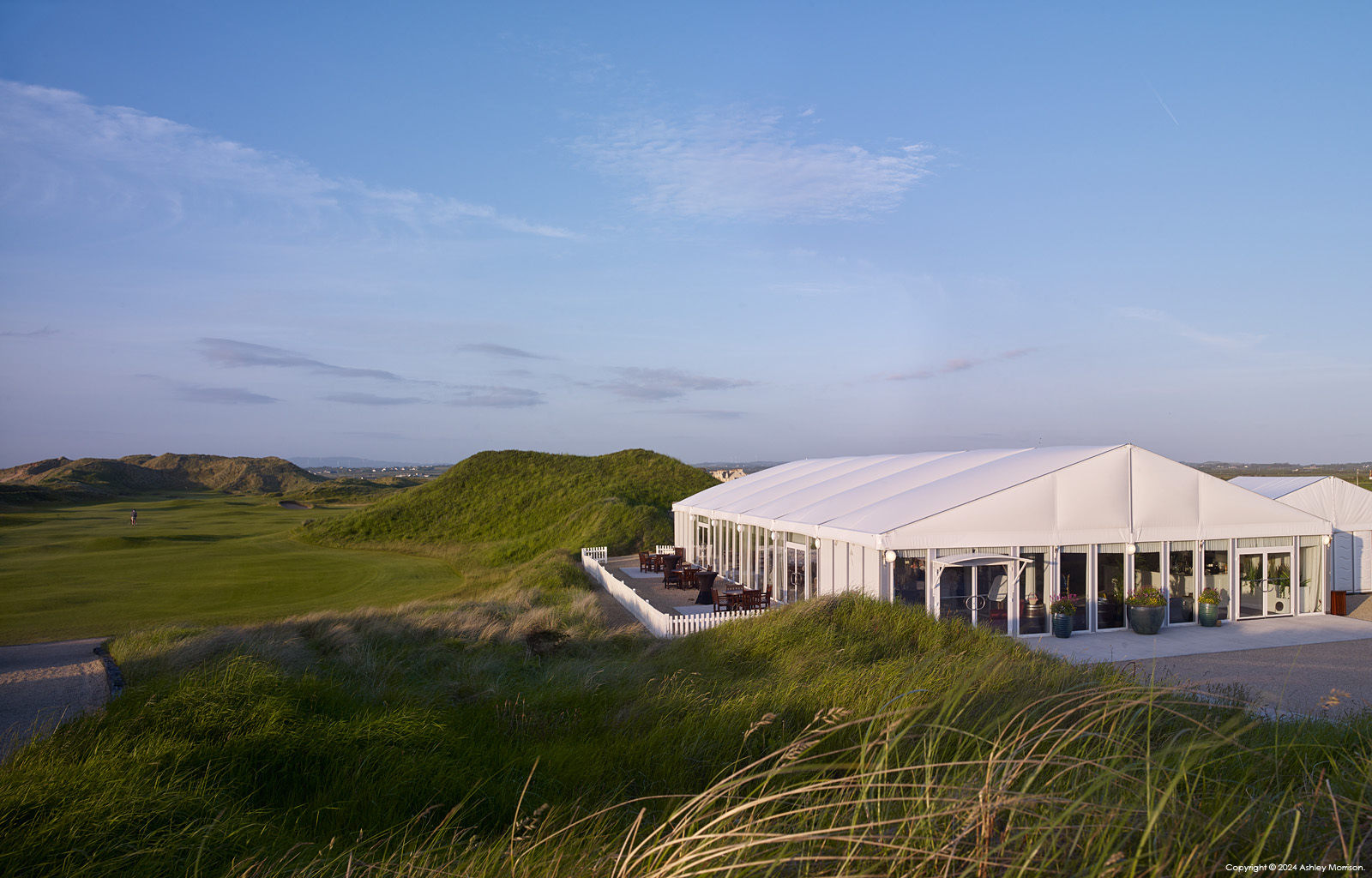 The Marquee at the Trump International Golf Links & Hotel near the village of Doonbeg in the Irish The Marquee at the Trump International Golf Links & Hotel near the village of Doonbeg in the Irish County of Clare.