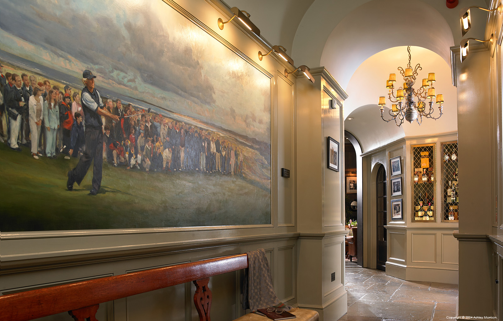 The entrance area to the Residents Bar at the Trump International Golf Links & Hotel near the village of Doonbeg in the Irish County of Clare.